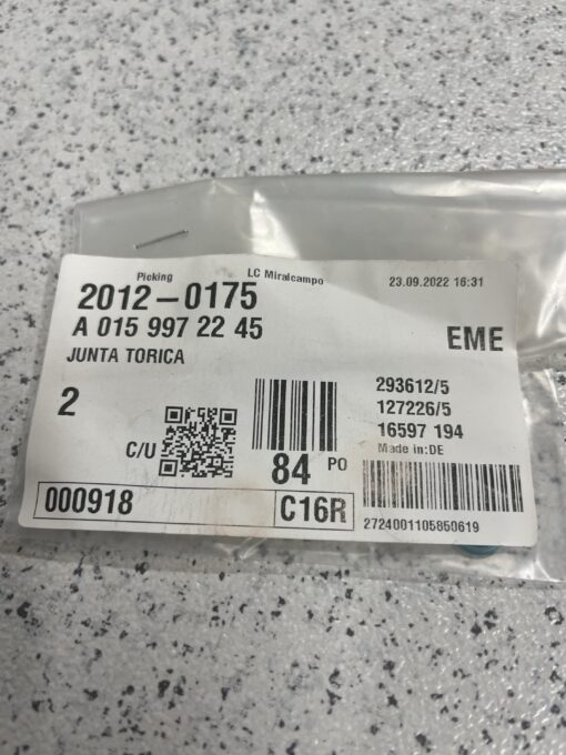 Anel O-Ring Mercedes A0159972245